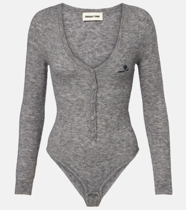  Shushu/tong Shushu/tong Logo Wool-blend Bodysuit 