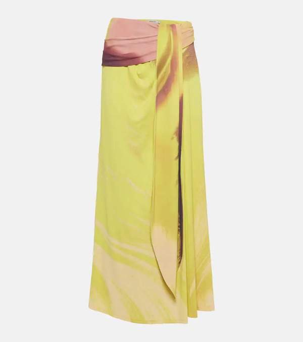  Simkhai Simkhai Anika Printed Draped Midi Skirt 