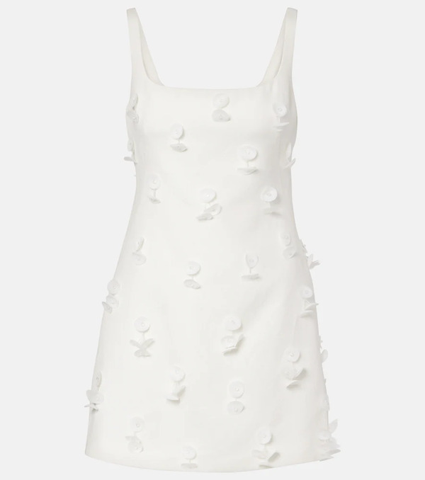  Simkhai Simkhai Calinn Floral-applique Linen-blend Minidress 
