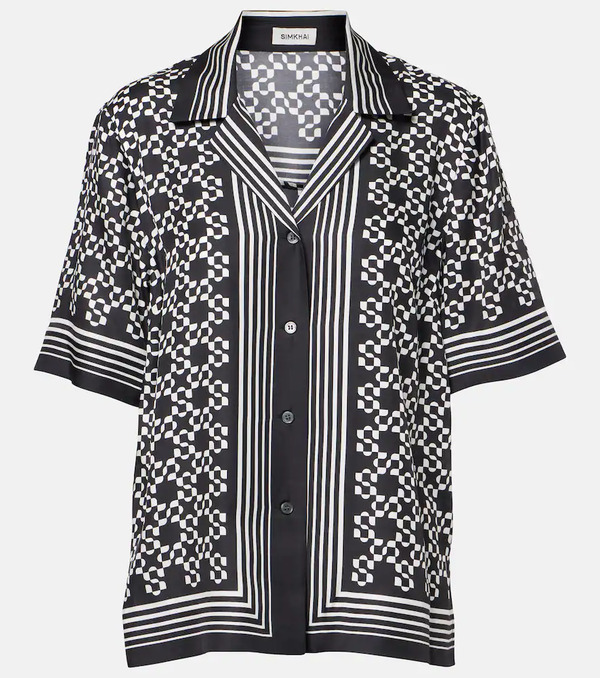  Simkhai Simkhai Koda Printed Bowling Shirt 