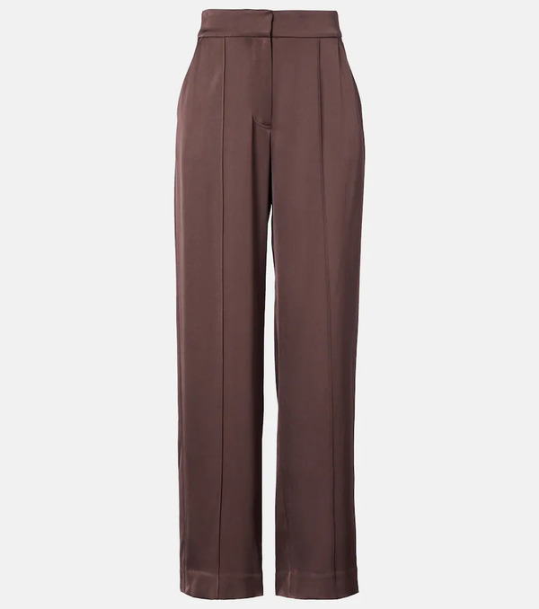  Simkhai Simkhai Kyra High-rise Satin Wide-leg Pants 