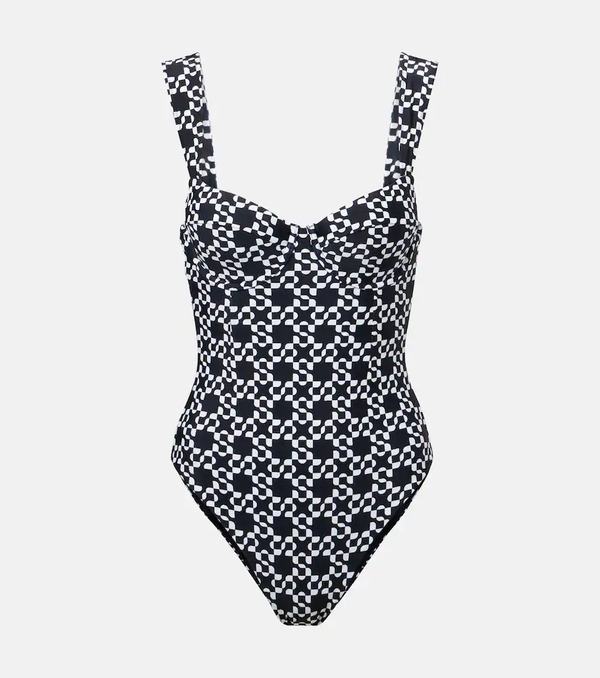  Simkhai Simkhai Lexi Printed Bustier Swimsuit 