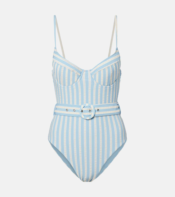  Simkhai Simkhai Noa Belted Striped Swimsuit 