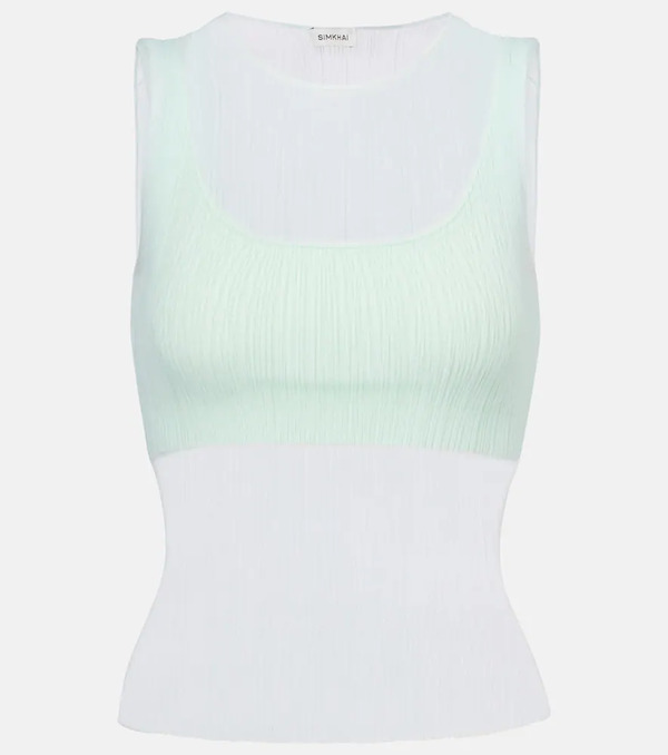  Simkhai Simkhai Oakley Plisse Semi-sheer Tank Top 