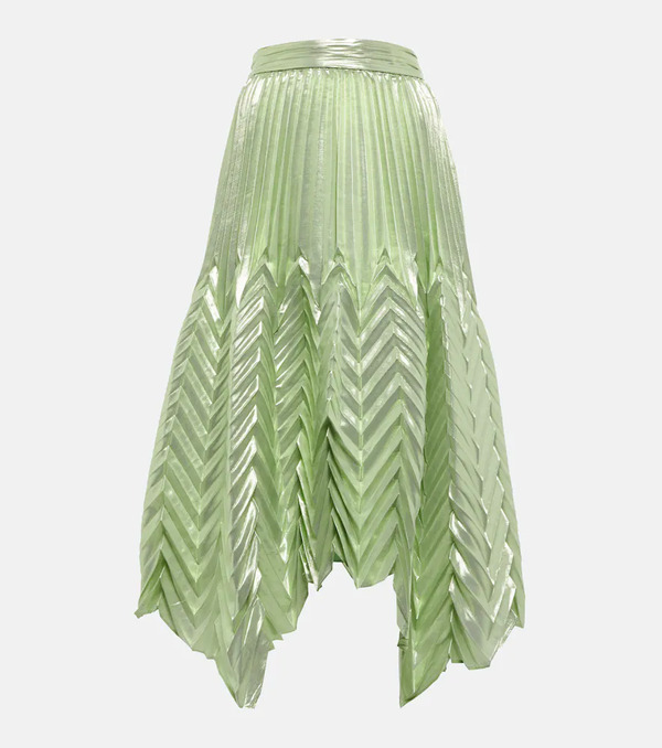  Simkhai Simkhai Pleated Silk-blend Midi Skirt 
