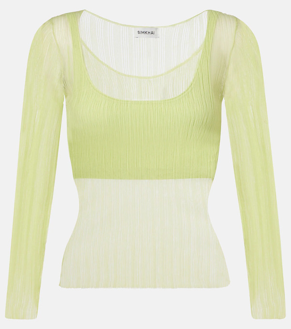  Simkhai Simkhai Sheer Jersey Top 