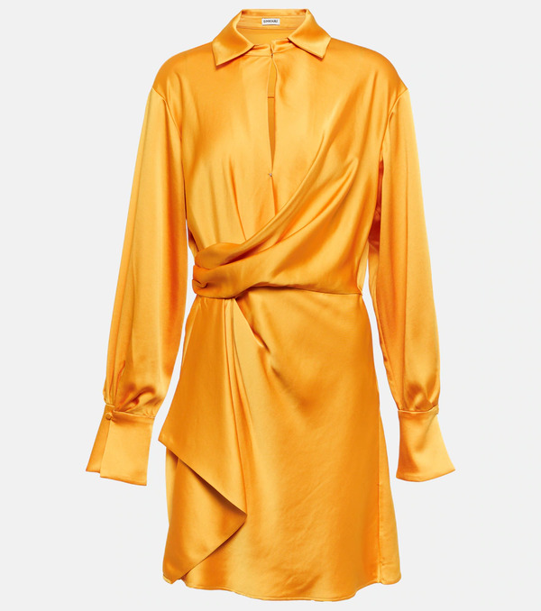  Simkhai Simkhai Talit Satin Wrap Minidress 