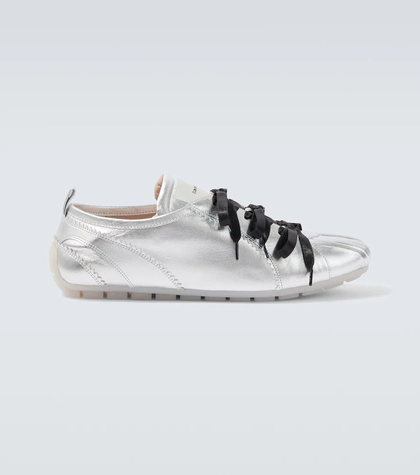  Simone Rocha Simone Rocha Ballerina Grip Metallic Leather Sneakers 