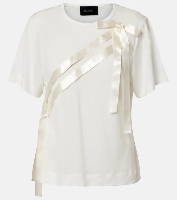  Simone Rocha Simone Rocha Bow-detail Jersey T-shirt 