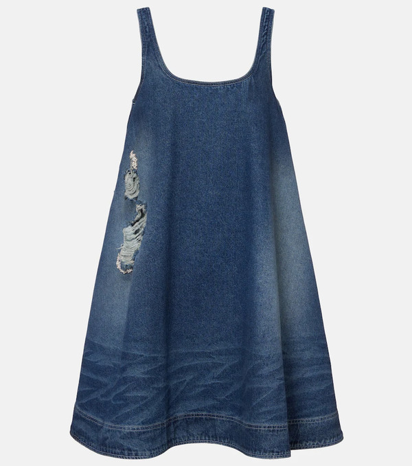  Simone Rocha Simone Rocha Distressed Denim Minidress 