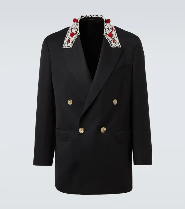  Simone Rocha Simone Rocha Embellished Double-breasted Blazer 