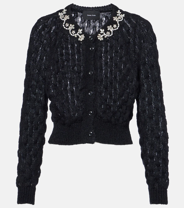  Simone Rocha Simone Rocha Embellished Mohair-blend Cardigan 