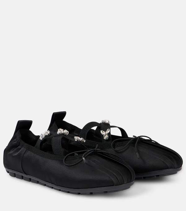  Simone Rocha Simone Rocha Embellished Satin Ballet Flats 