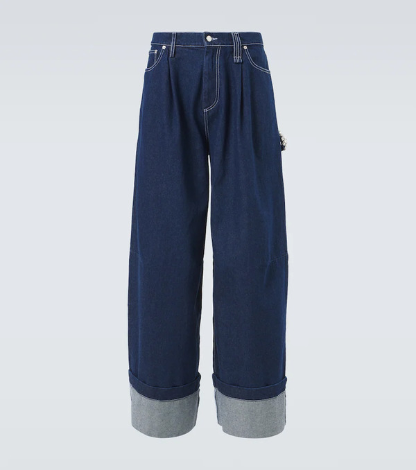  Simone Rocha Simone Rocha Embellished Wide-leg Jeans 