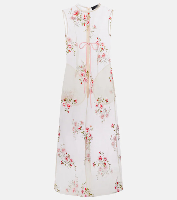  Simone Rocha Simone Rocha Embroidered Sheer Organza Midi Dress 