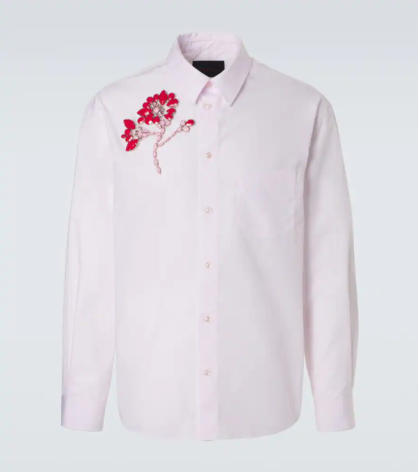  Simone Rocha Simone Rocha Floral-applique Cotton Poplin Shirt 