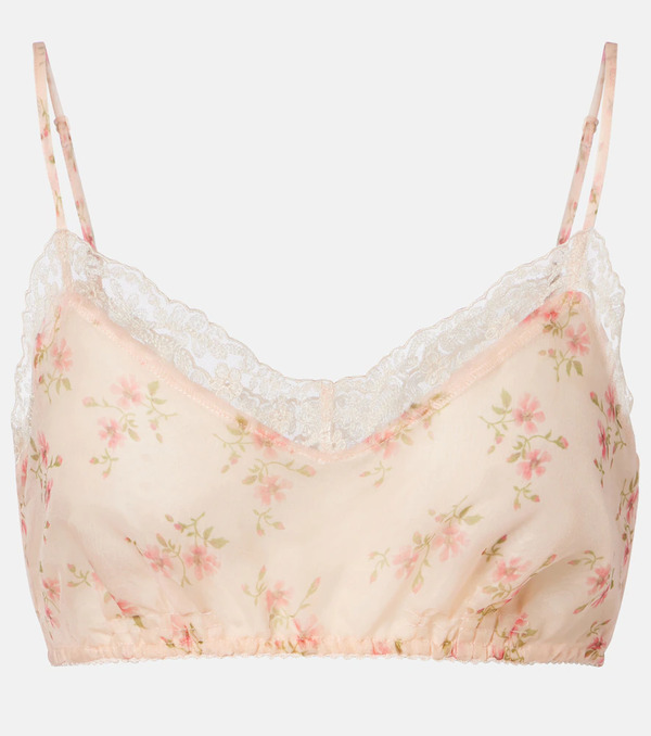  Simone Rocha Simone Rocha Floral Lace-trimmed Bra Top 