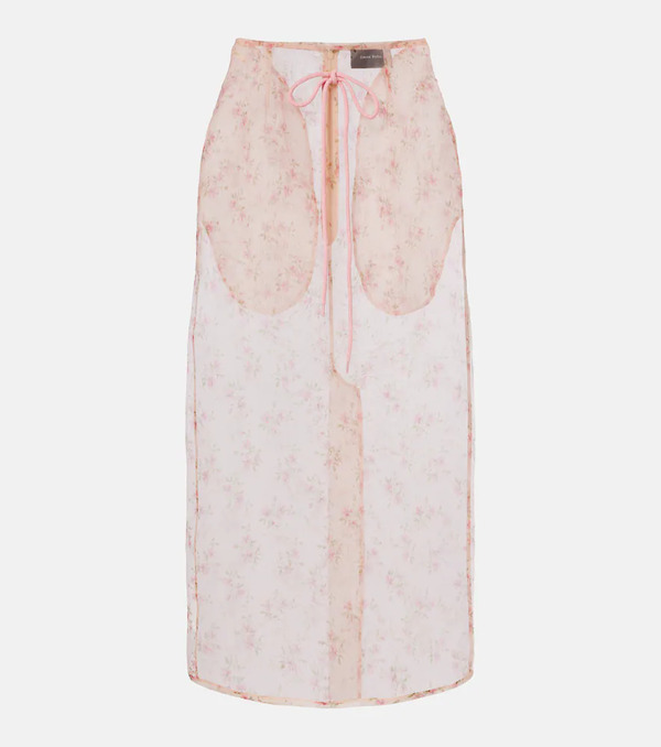  Simone Rocha Simone Rocha Floral Midi Skirt 
