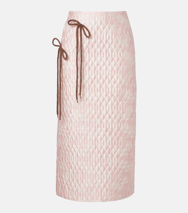  Simone Rocha Simone Rocha Floral Quilted Pencil Skirt 