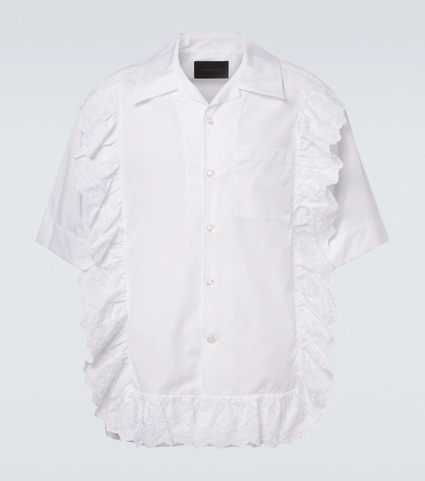  Simone Rocha Simone Rocha Ruffled Cotton Poplin Shirt 