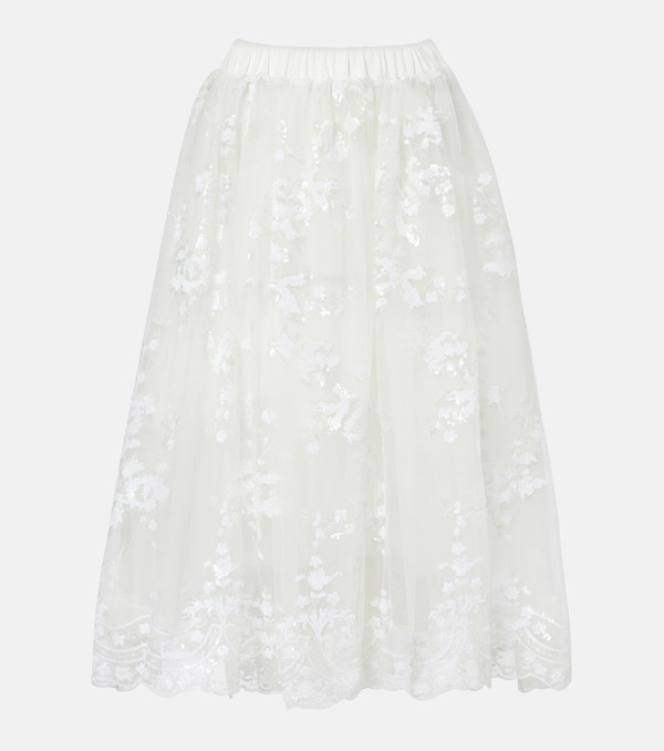  Simone Rocha Simone Rocha Sequined Tulle Midi Skirt 