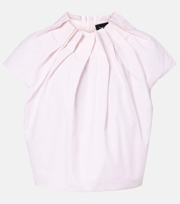  Simone Rocha Simone Rocha Tulip Gathered Cotton Poplin Top 