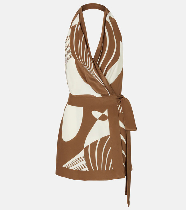  Sir Sir Almara Printed Silk Wrap Dress 