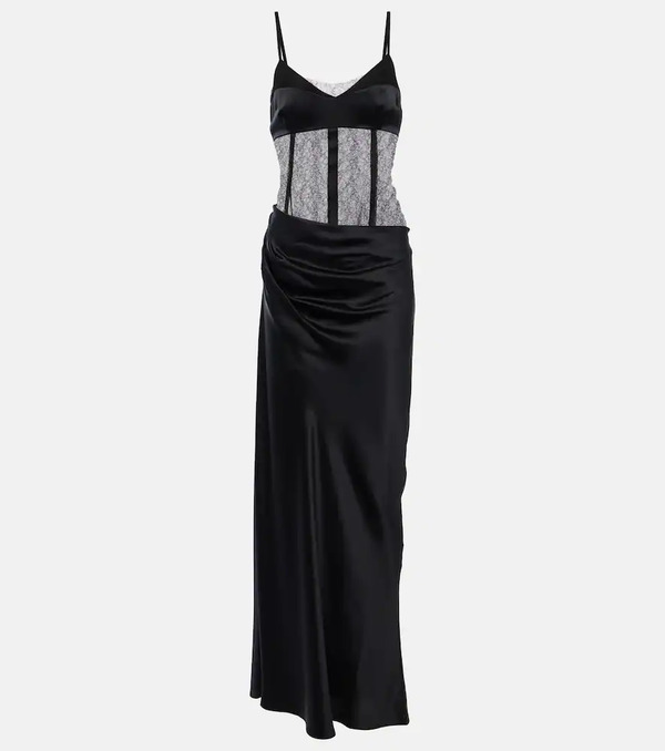  Sir Sir Dunya Draped Silk Satin Gown 