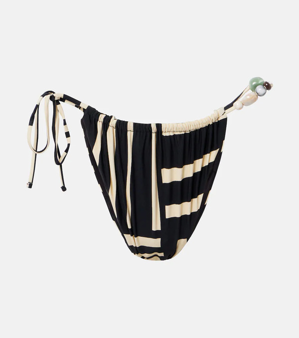  Sir Sir Embellished Striped Bikini Bottoms 