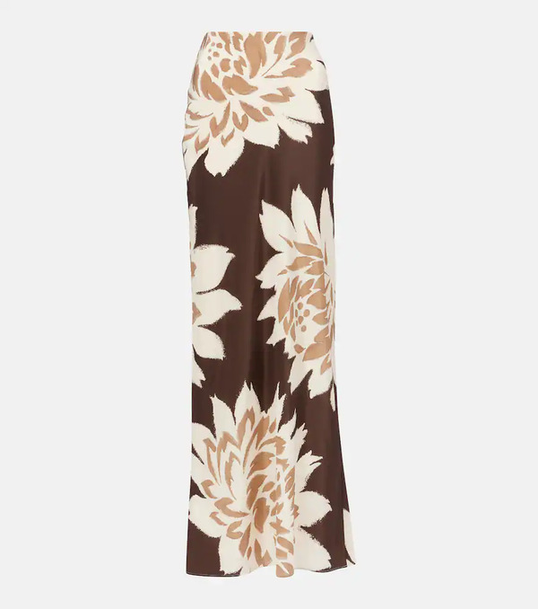  Sir Sir Floral Silk Satin Maxi Skirt 