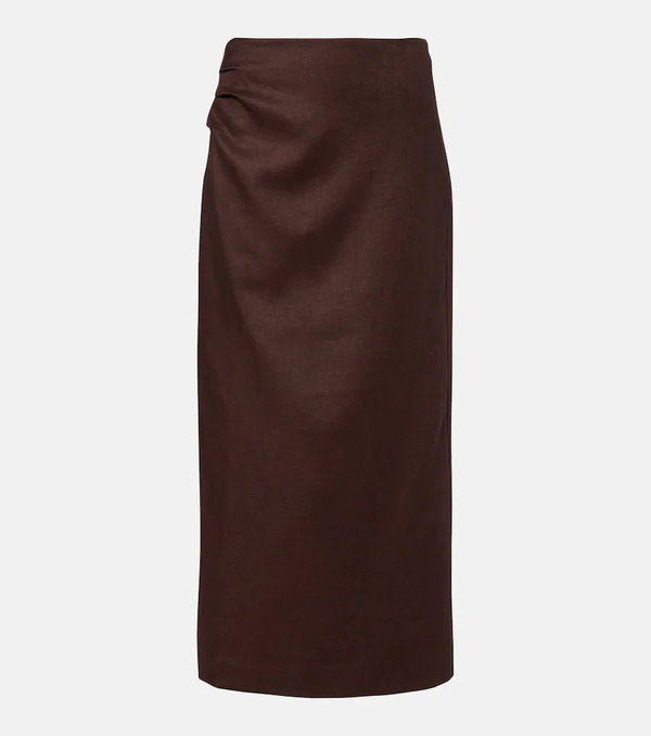  Sir Sir Linen Midi Skirt 
