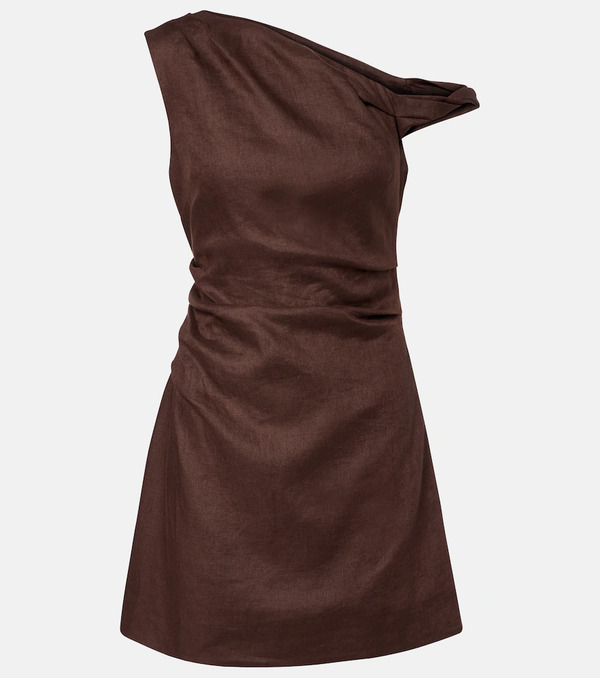  Sir Sir One-shoulder Linen Minidress 