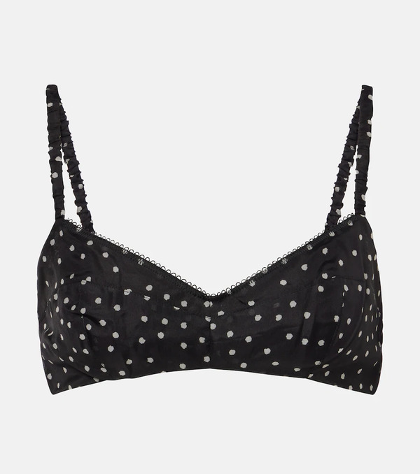  Sir Sir Polka-dot Silk Bralette 