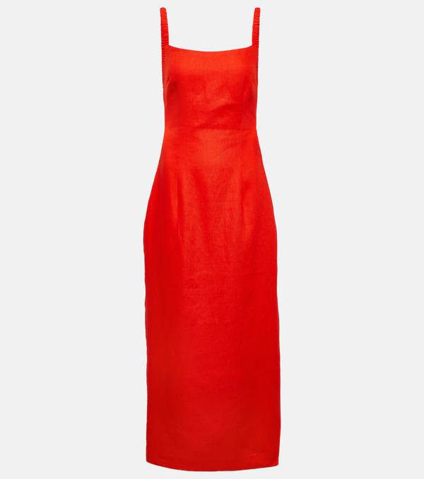  Sir Sir Primrose Ruched Linen Maxi Dress 