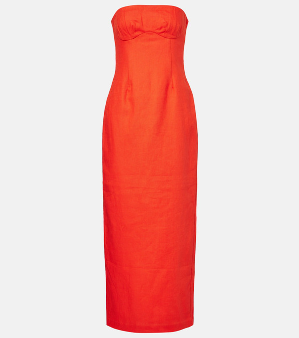  Sir Sir Strapless Linen Maxi Dress 