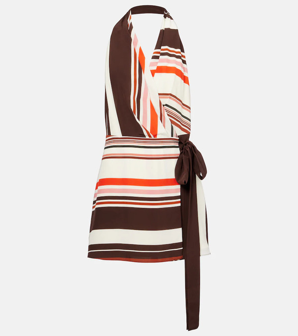 Sir Sir Thistle Striped Silk Satin Minidress 