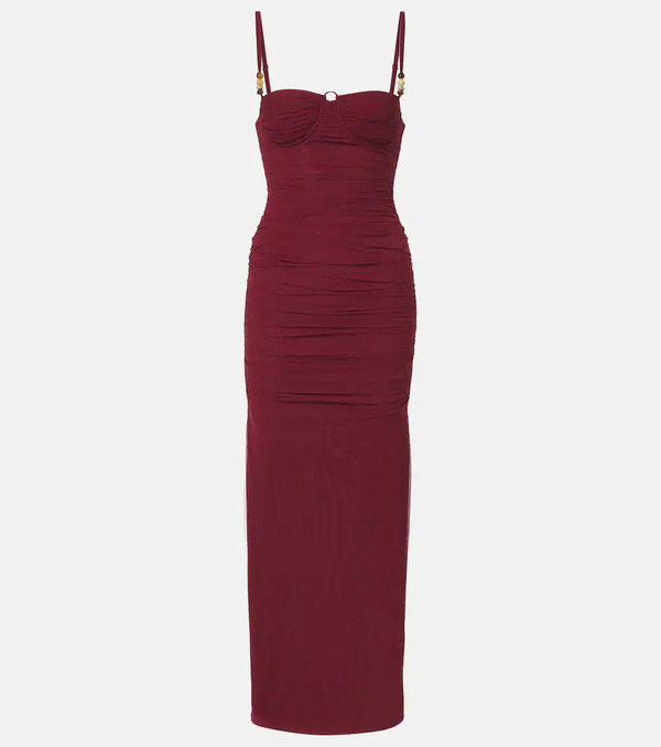  Sir Sir Toni Ruched Mesh Maxi Dress 