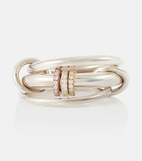  Spinelli Kilcollin Spinelli Kilcollin Gemini Sterling Silver Ring With White Diamonds 