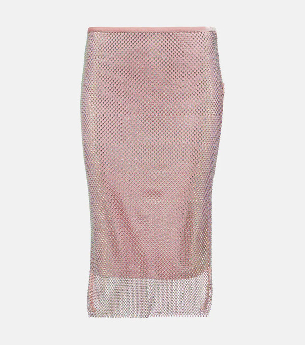  Sportmax Sportmax Fishnet Embellished Midi Skirt 