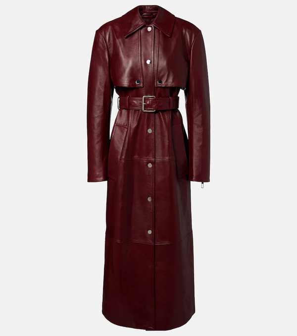  Sportmax Sportmax Paste Leather Trench Coat 