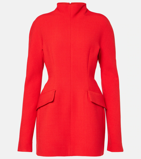  Sportmax Sportmax Terfrite Wool-blend Gabardine Minidress 