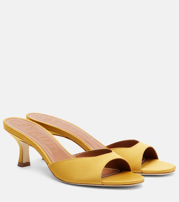  Staud Staud Brigitte Leather-trimmed Mules 