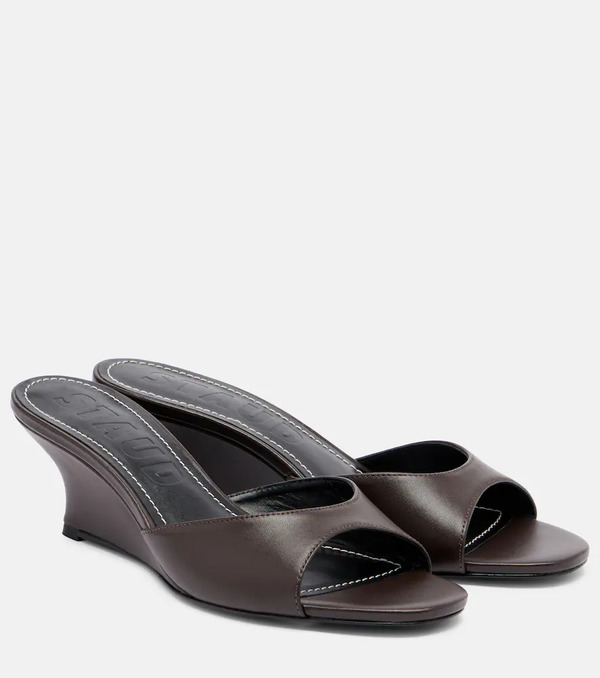  Staud Staud Brigitte Leather Wedge Mules 