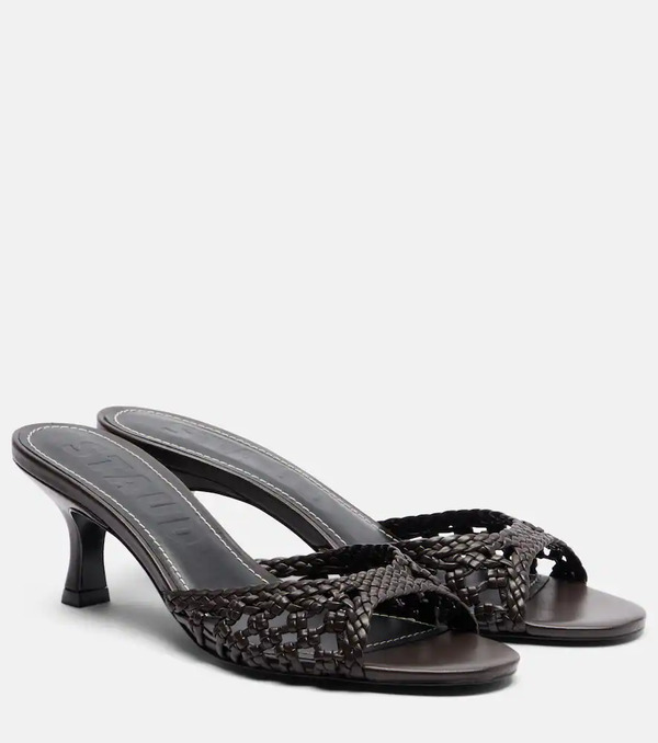  Staud Staud Brigitte Woven Leather Mules 