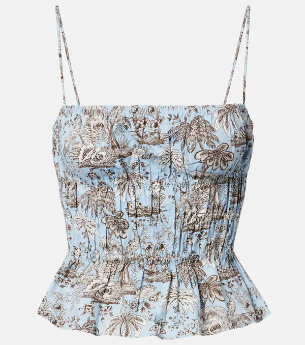  Staud Staud Floral Ruched Cotton Top 