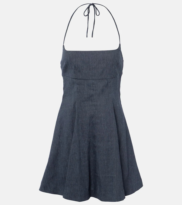  Staud Staud Leone Linen-blend Denim Minidress 
