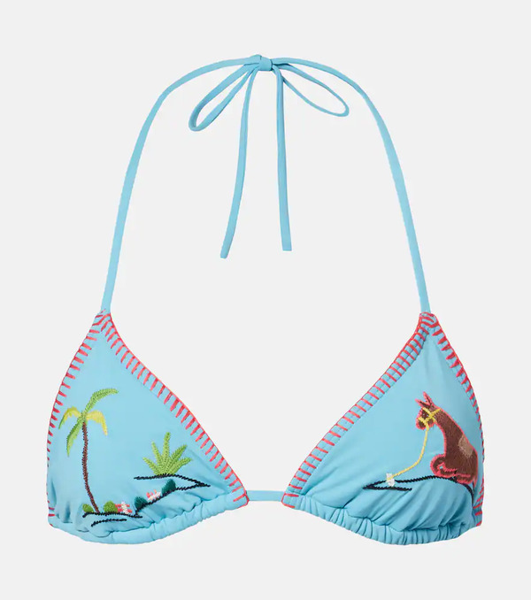  Staud Staud Lido Embroidered Bikini Top 