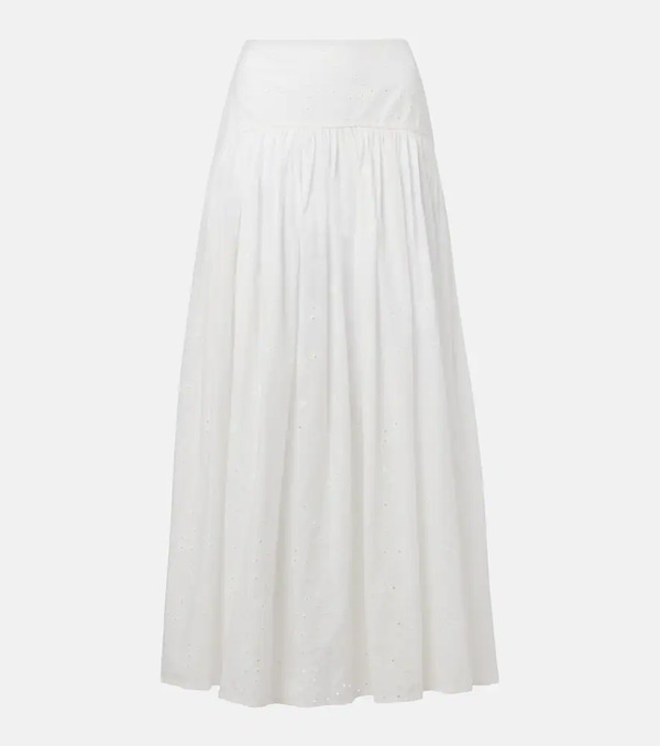  Staud Staud Procida Pleated Cotton Maxi Skirt 