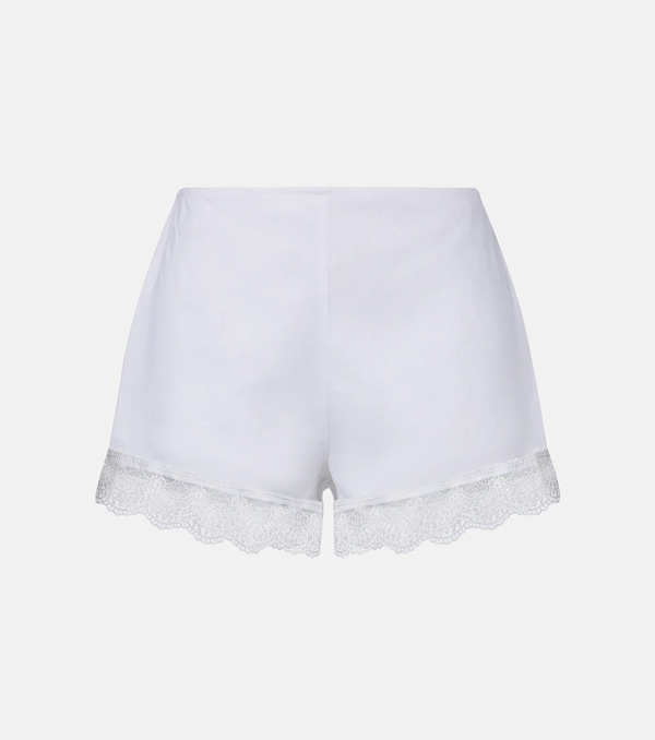  Staud Staud Von Lace-trimmed Linen Shorts 