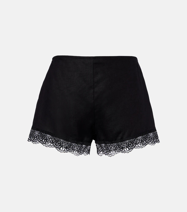  Staud Staud Von Lace-trimmed Linen Shorts 